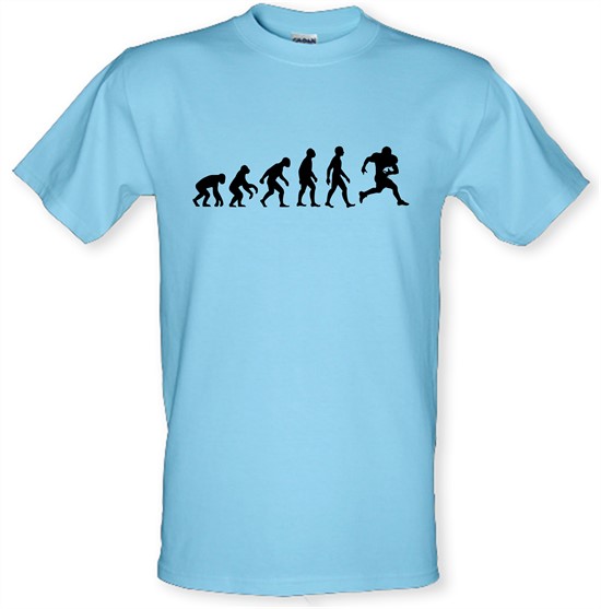 Evolution Of Man American Football t-shirts